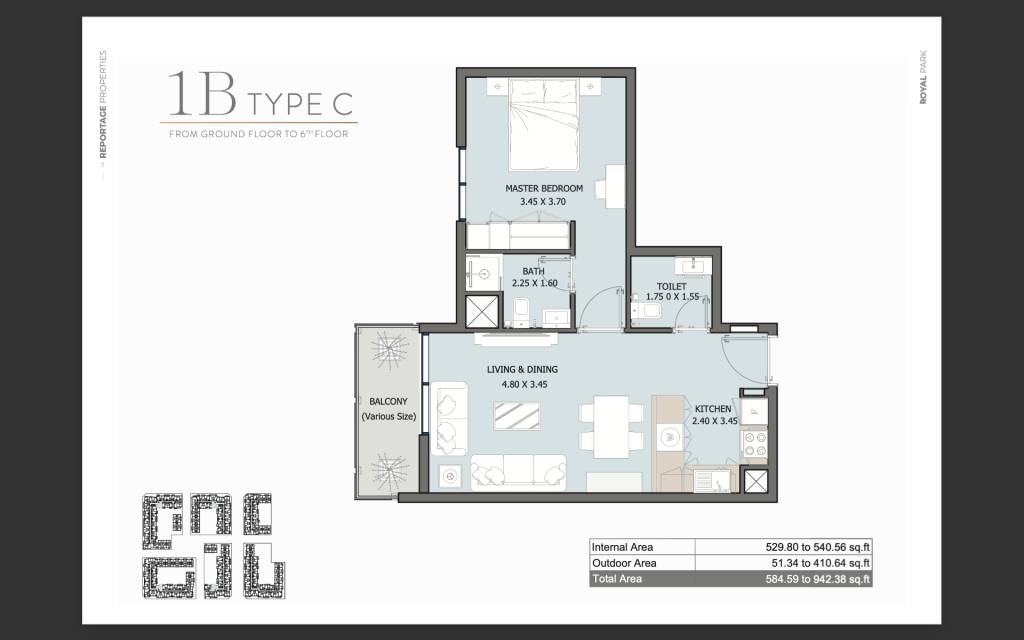 Royal Park Abu Dhabi - 2izbový byt (Type C) - 11