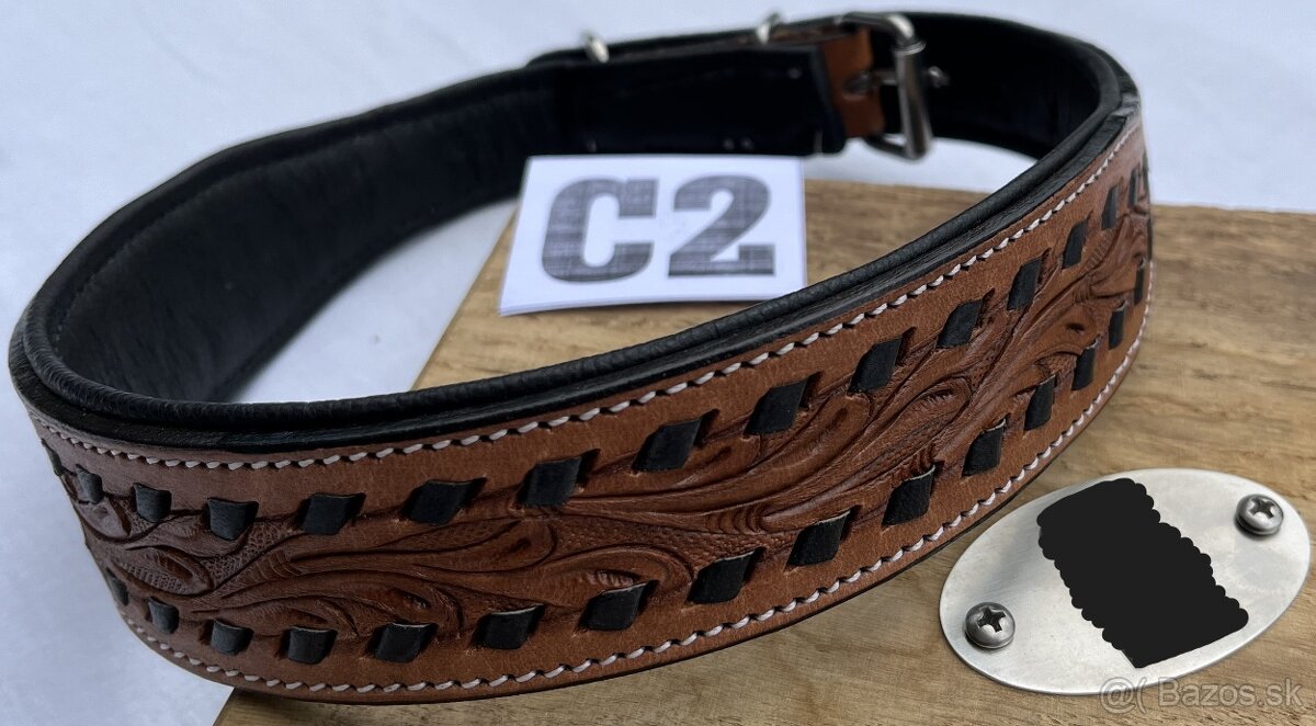 Kožený psí obojek MIX SLEVA - 11