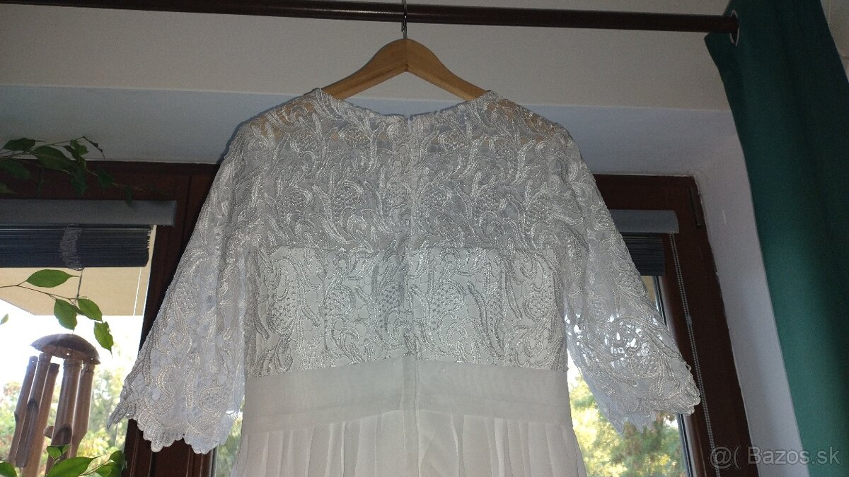 NOVÉ svadobné čipkované šaty - 11