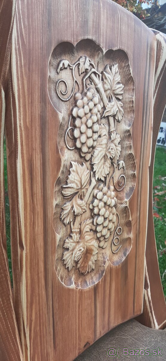 Drevený stôl 160×90 +6 stolićkov do vinnice - 11