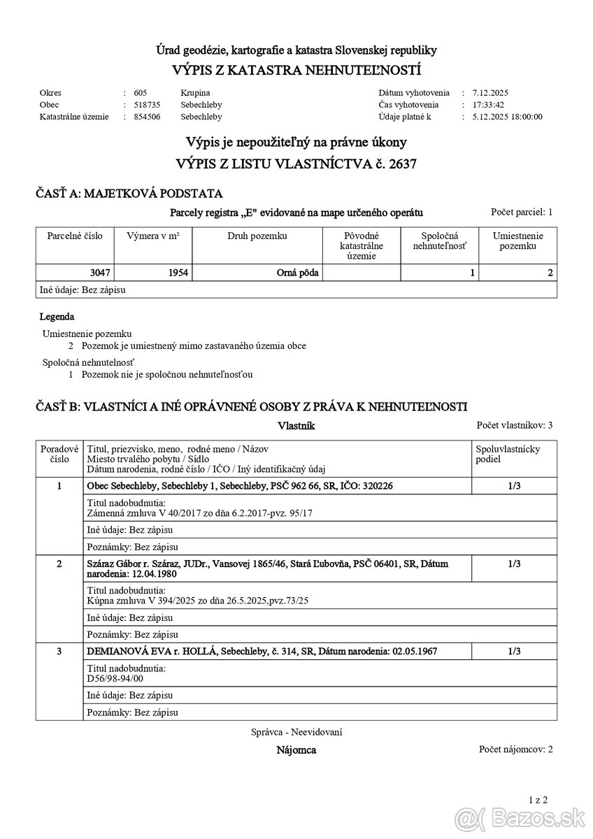 Predám podiely na nehnuteľnostiach v k.ú. Sebechleby - 11