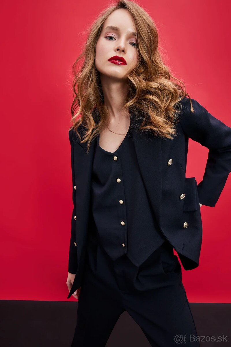 tmavomodré sako S - nové - 11