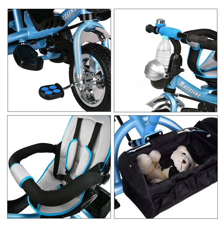 Detská trojkolka so strieškou - ružová a modrá - 11