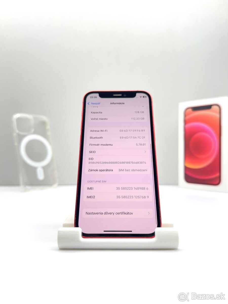 iPhone 12 MINI RED TOP STAV NOVÁ BATÉRIA 100% - 11