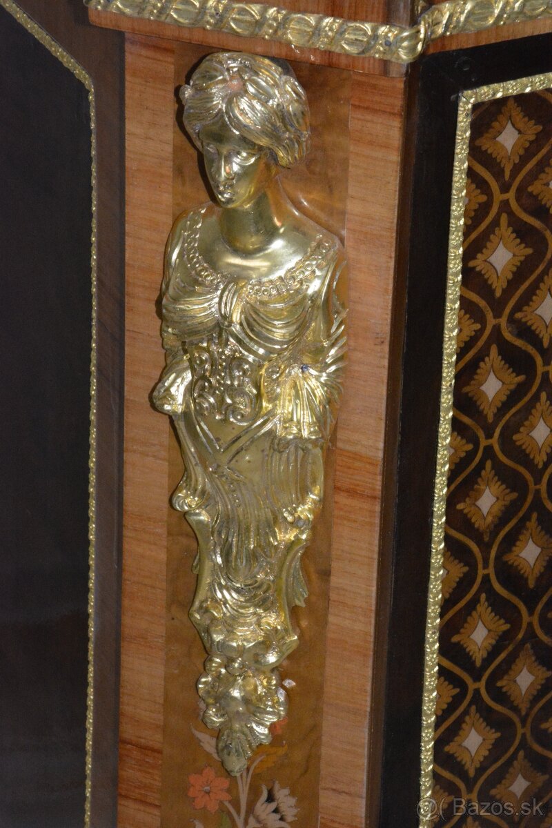 Zámecká intarzovaná komoda s mramorovou deskou - 11