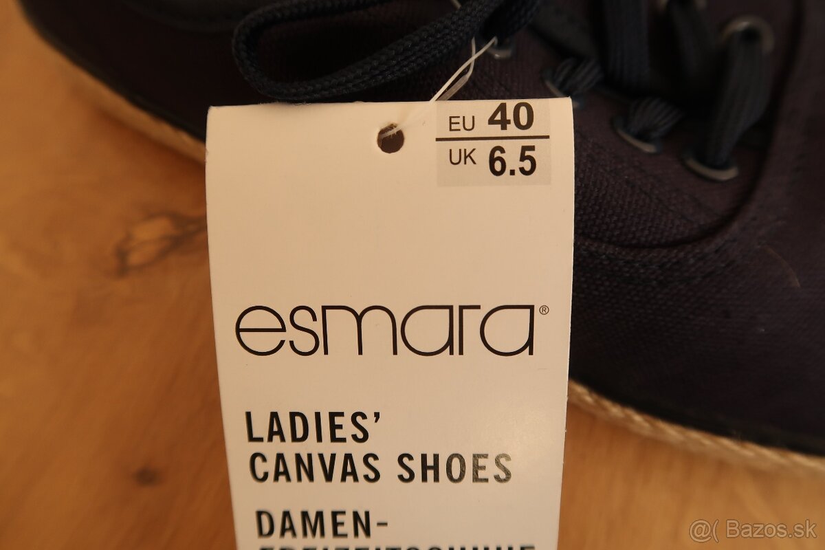 Dámske tenisky plátenky espadrilky ESMARA č. 40 - NOVÉ - 11
