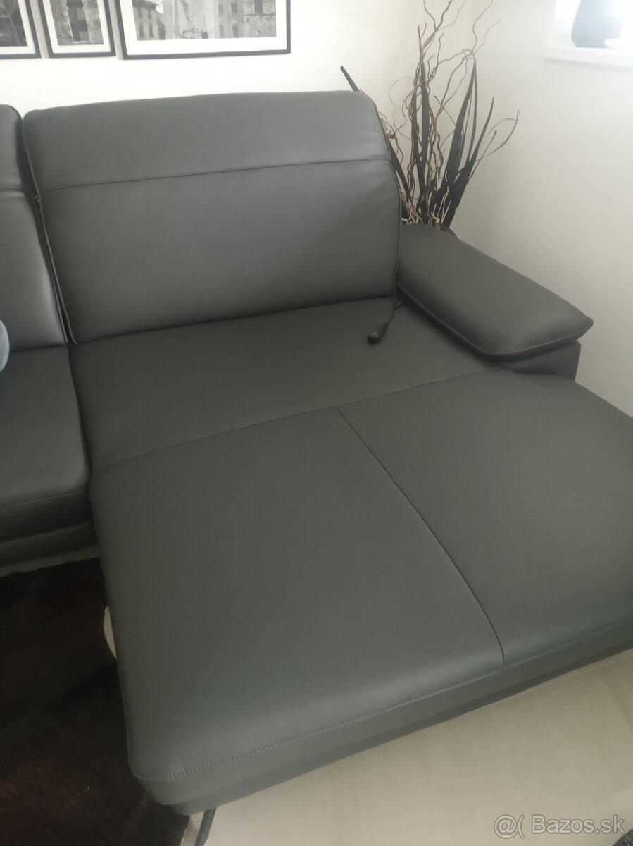 Luxusná celokožená sedacia súprava s elektrickým polohovanim - 11