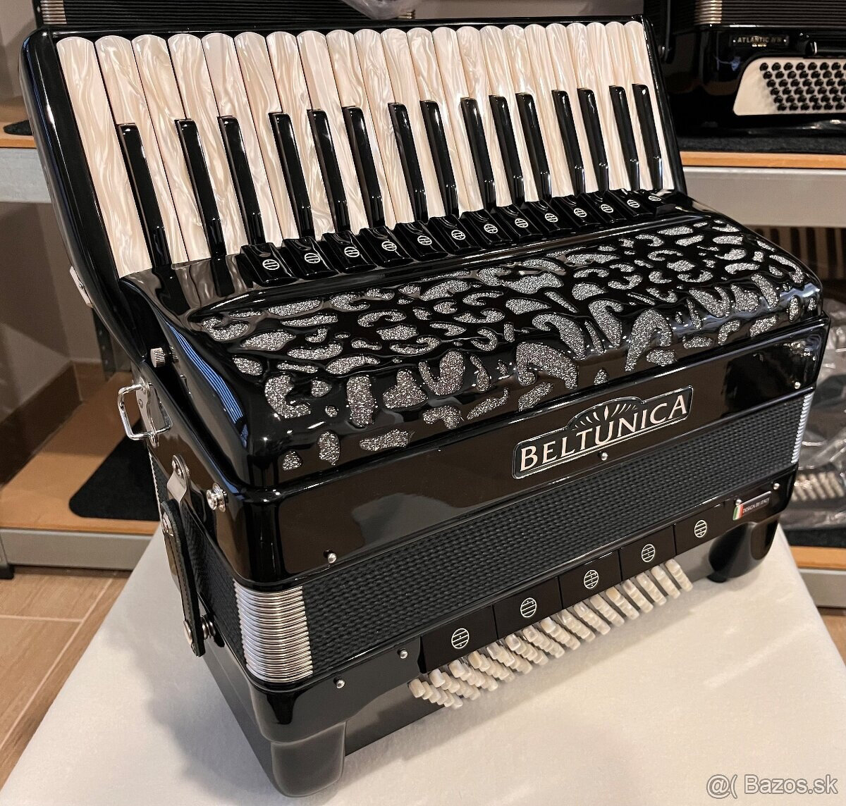Nový akordeón Beltunica Proffesionall- IV- 96 basový- krásny - 11