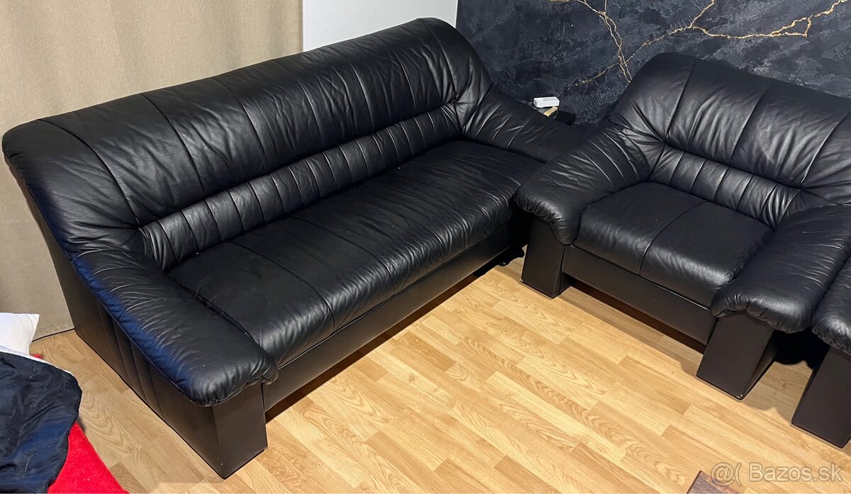 Predam koženú sedačku a 2 kresla - 11