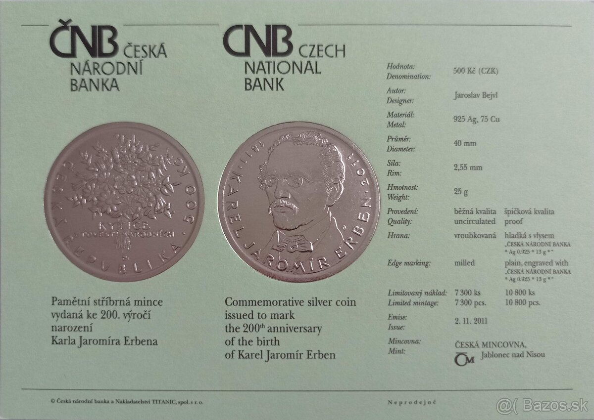 500 korún - PROOF / BK - ČNB - striebro - 11