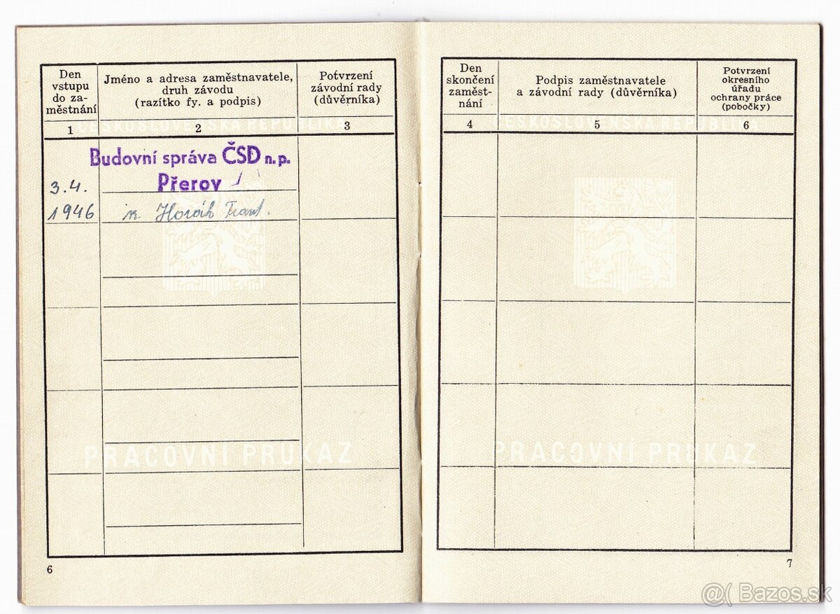Staré československé dokumenty, krásný stav - 11