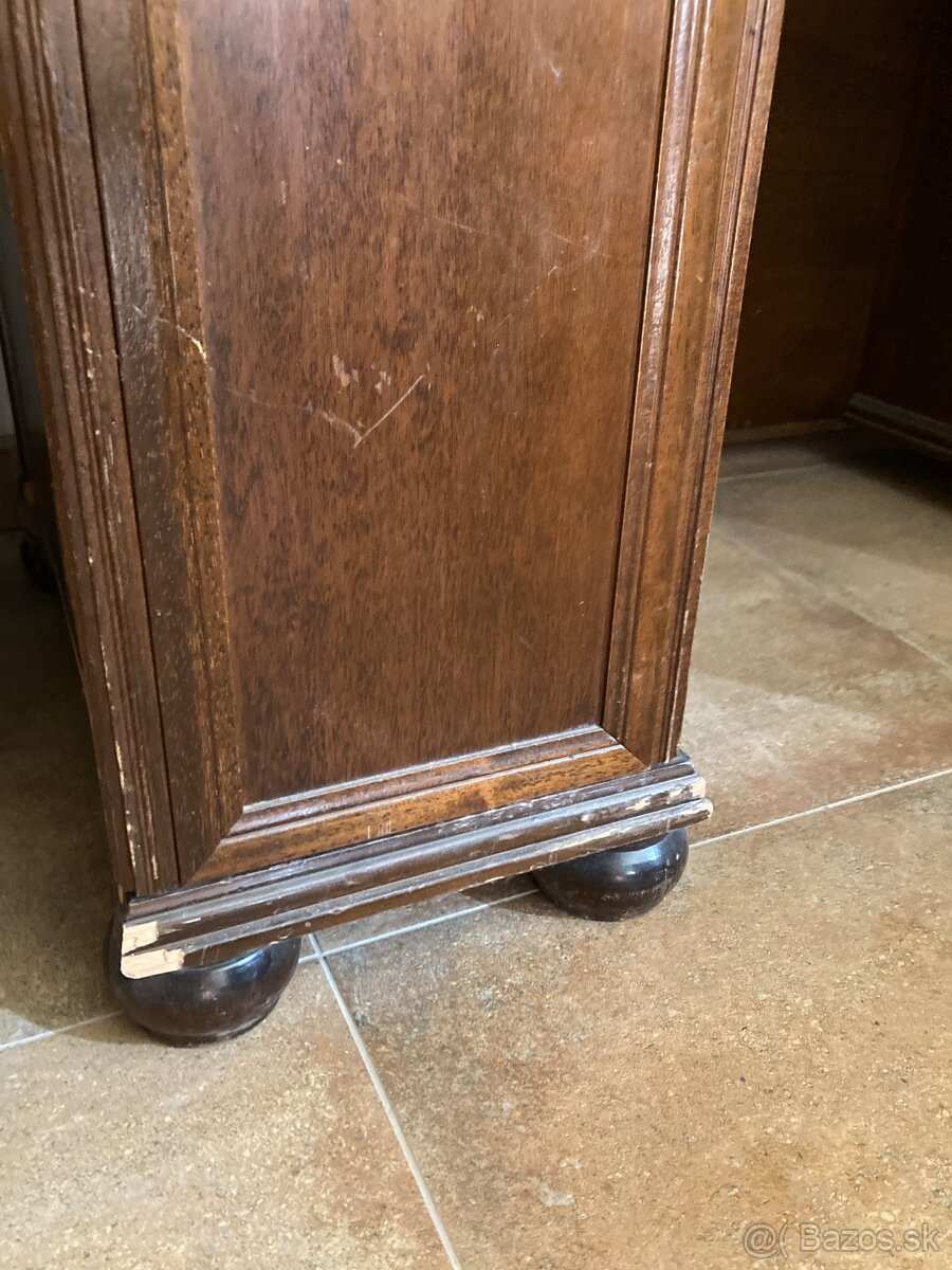 Starožitný drevený písací stôl - 11