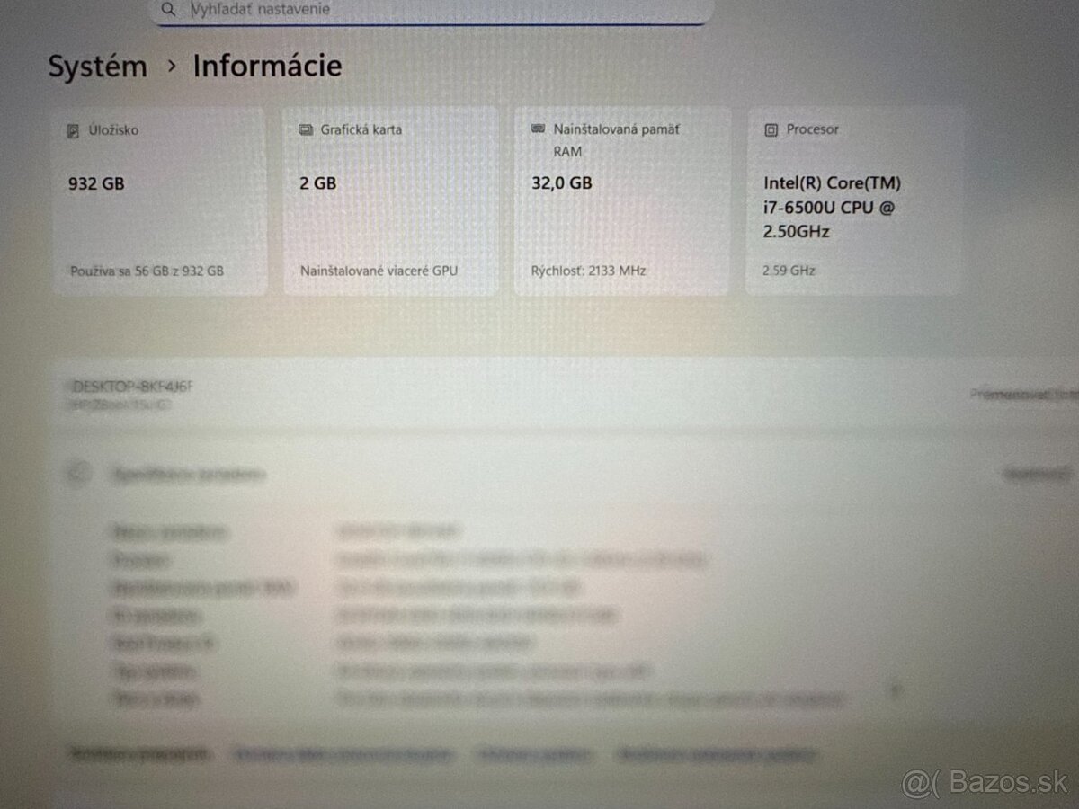 Notebook HP ZBook i7-6500U / 32GB RAM / 1TB SSD - 11