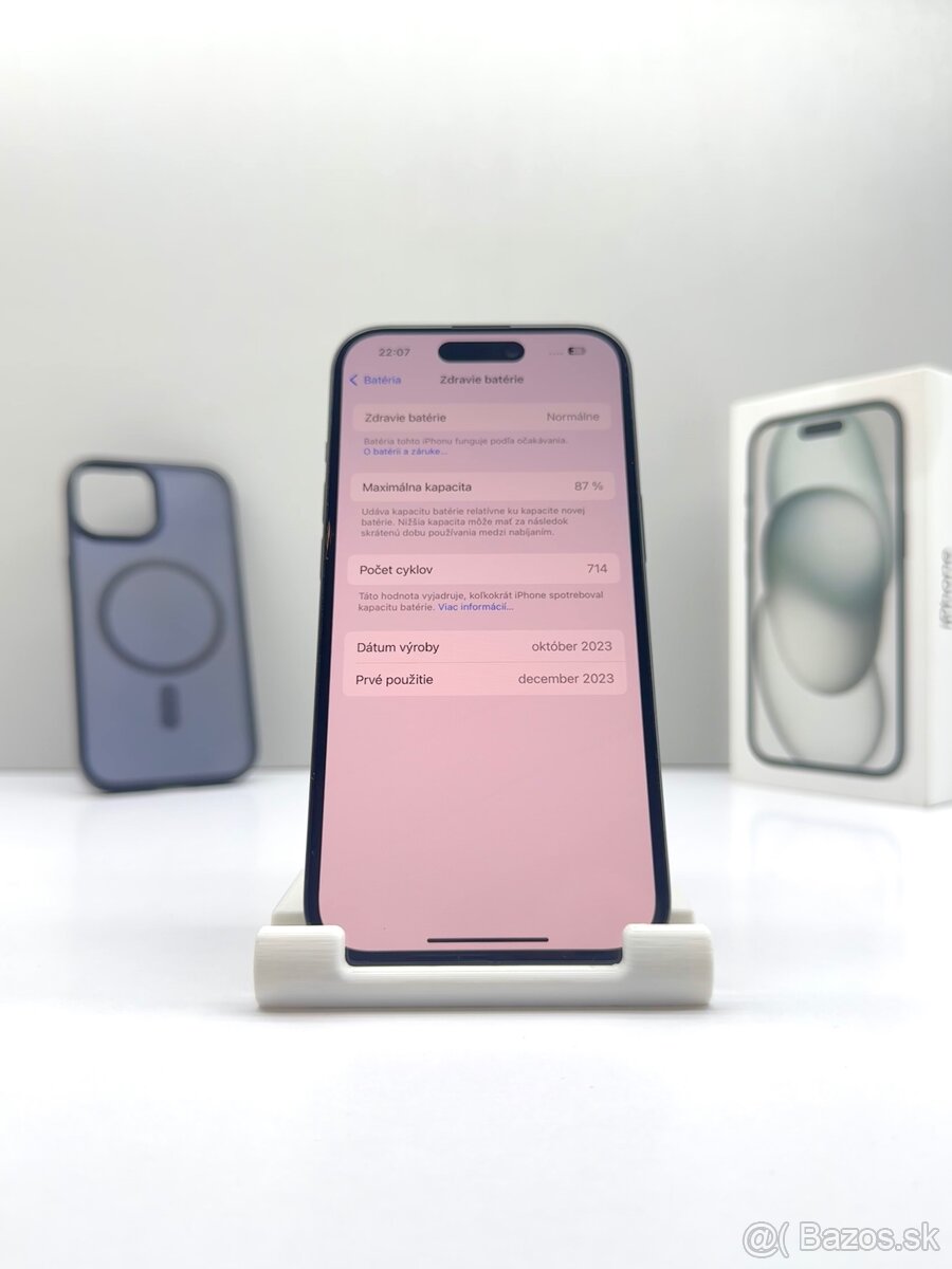 iPhone 15 BLACK 128GB TOP STAV AKO NOVÝ ORIGINÁL - 11