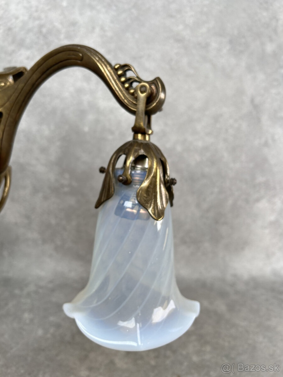 Secesný trojramenný luster + 3ks nástenné lampy - 11