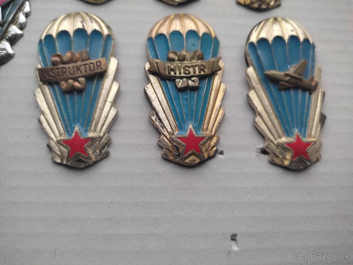 7 ks výsadkárske odznaky CSLA MISTR INSTRUKTOR 1, 2, 3 - 11