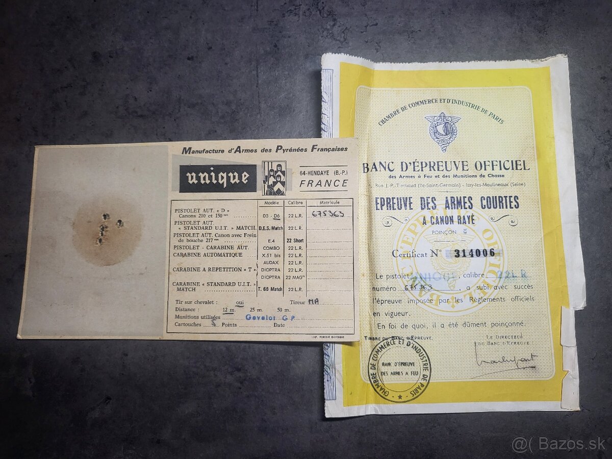 PIŠTOĽ UNIQUE MODEL D6 - 22.LR - 11