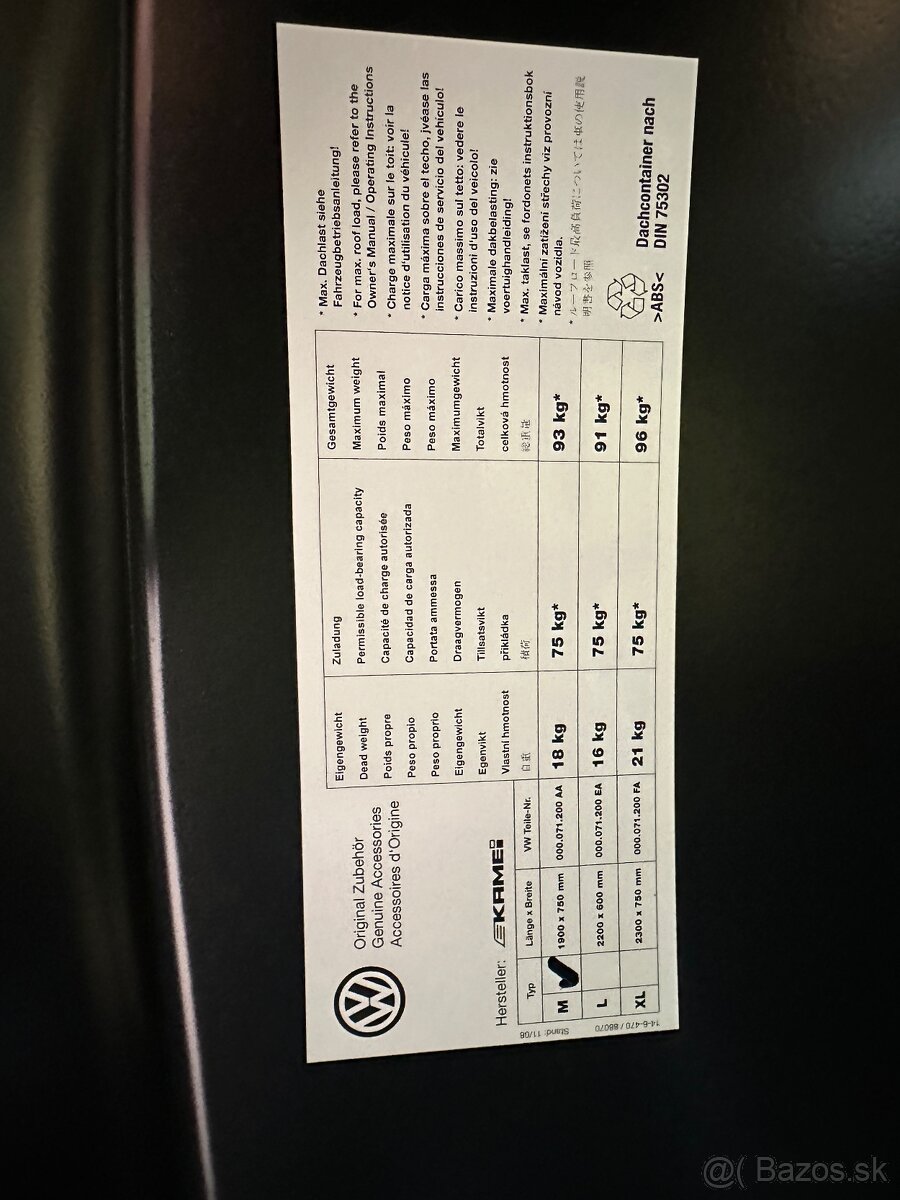 Strešný Box + nosič originál volkswagen - 11