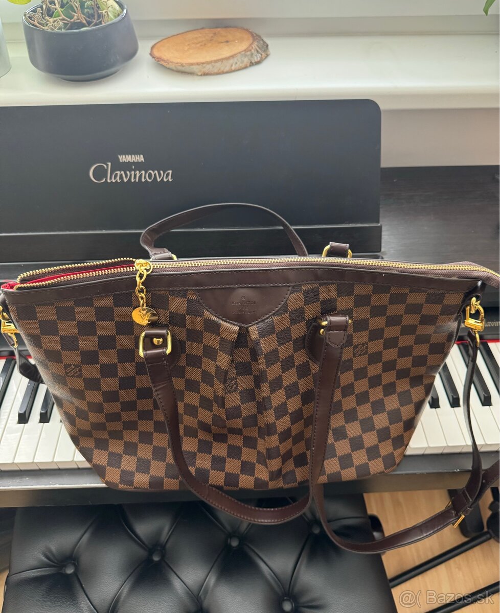 Veľká kockovaná hnedá kabelka na plece aj crossbody - 11