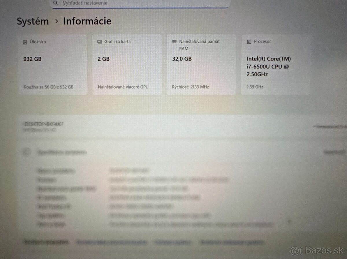 Notebook HP ZBook i7-6500U / 32GB RAM / 1TB SSD - 11