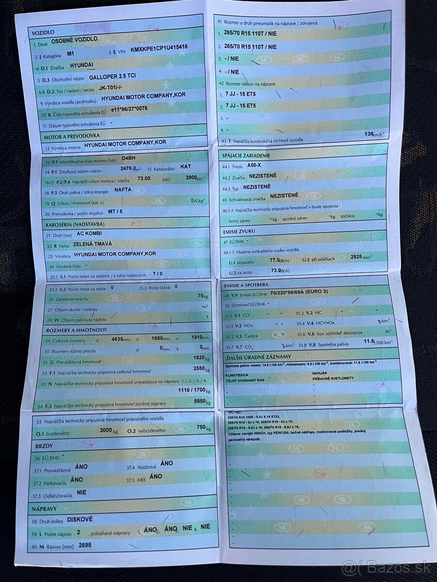 Hyundai Galloper 2.5 TCI + Ťažne, 7-Miestne - 11