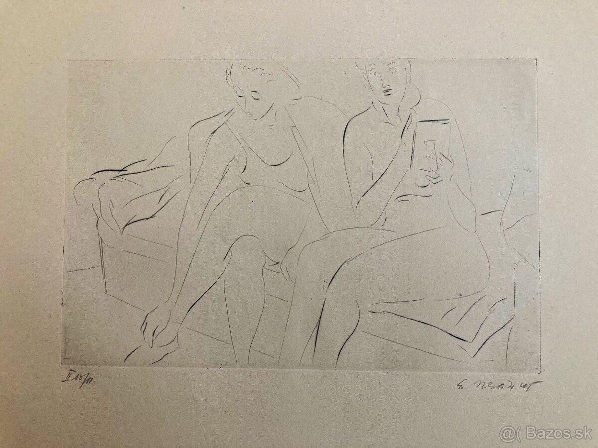 E. Nevan - Odpočívající tanečnice (12 grafík), 1946 - 11