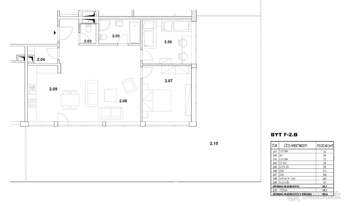 Borovicový háj 3-izbový byt - 11