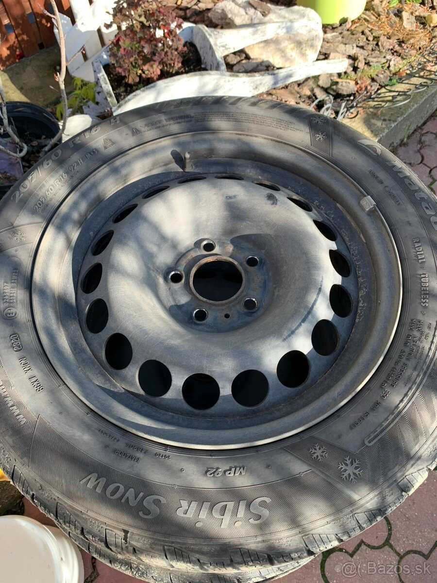 Plechove disky r16 audi vw, zimne gumy 205/60 r16 - 11