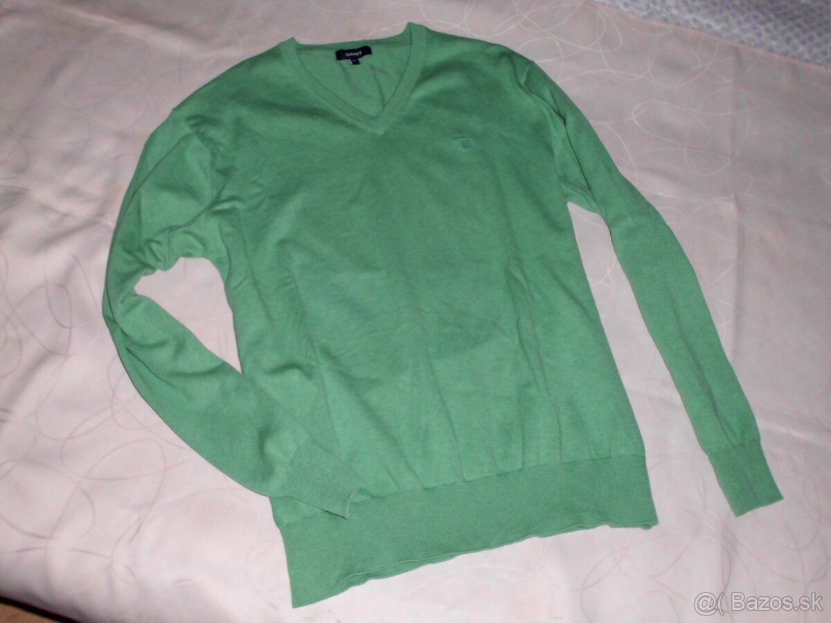 Gant pánsky sveter zelený melír XL - 11