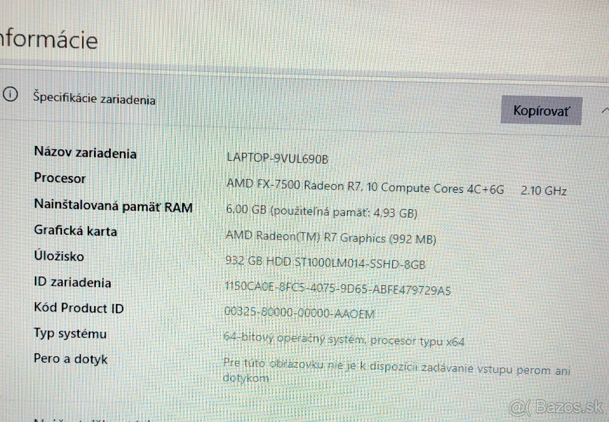 Predám notebook Lenovo Z50-75 - 11