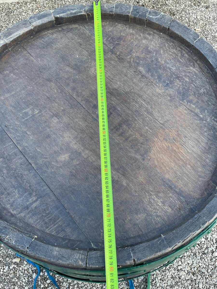 Predám veľký drevený dubový sud - 11