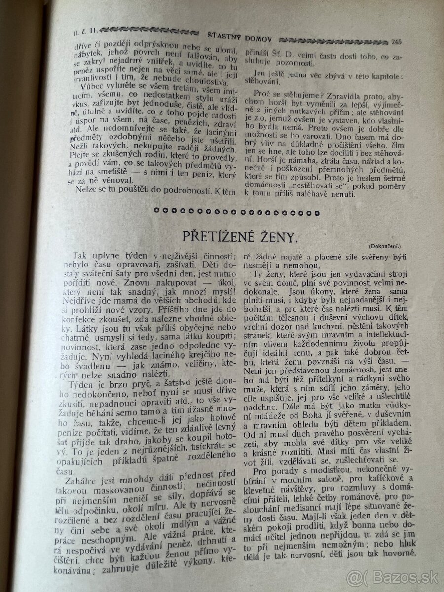 Časopis Šťastný domov - kompletný III. ročník (1906 - 1907) - 11