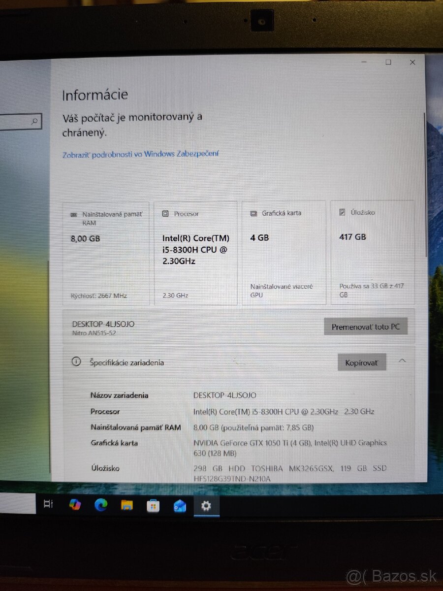 Herný notebook Acer Nitro 5 AN515-52 - 11