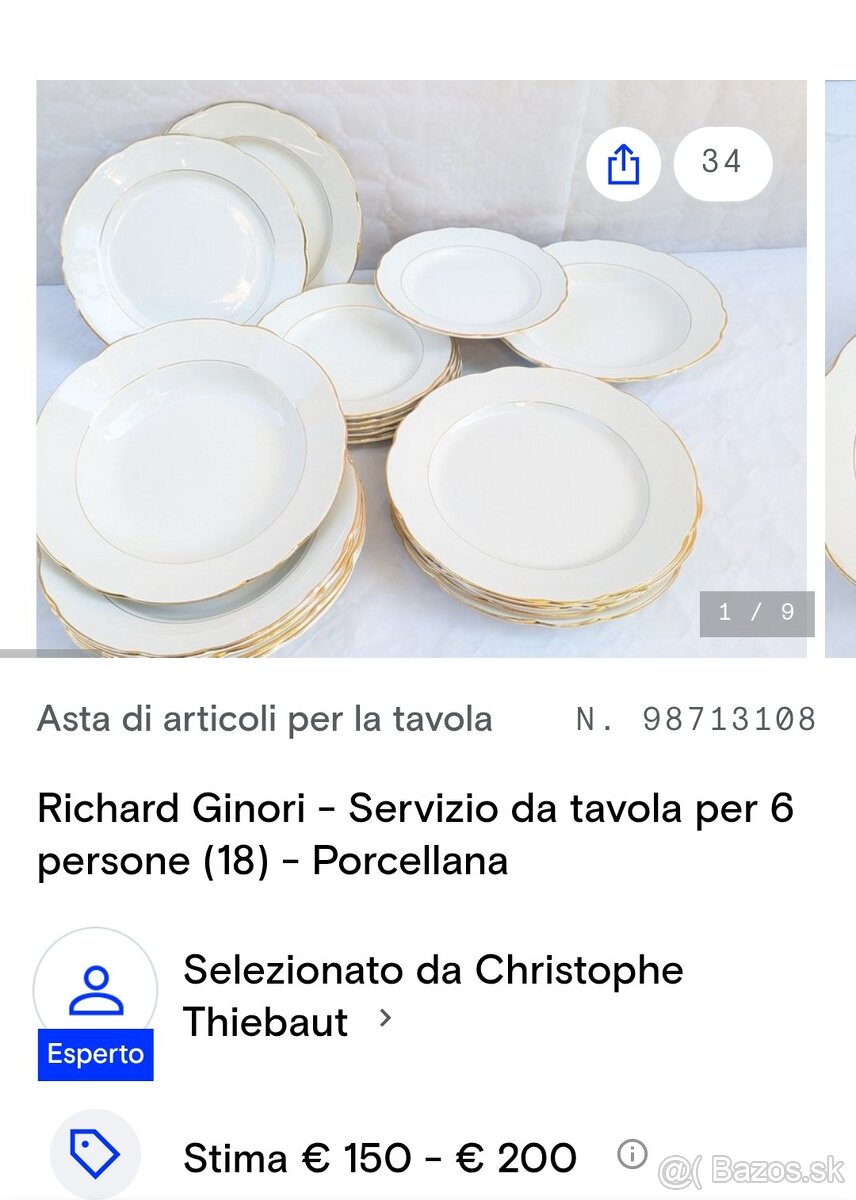 Talianska starožitna obedova súprava - 11