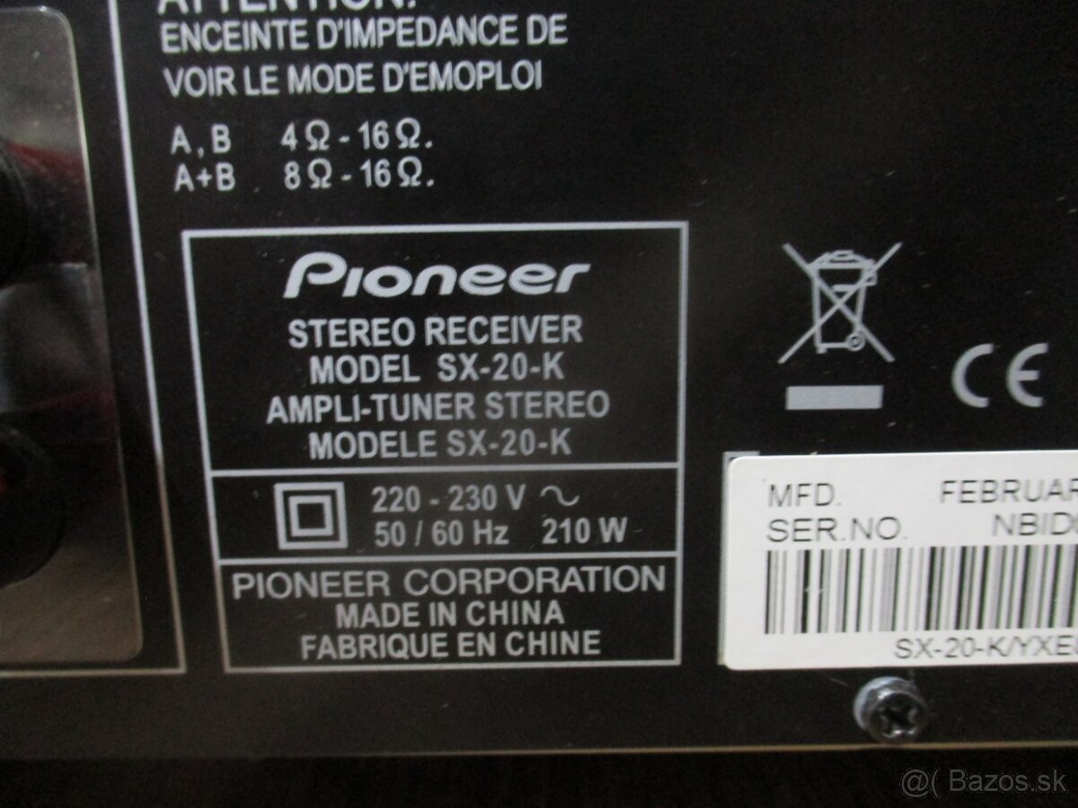 PIONEER SX-20-K stereo receiver - 11