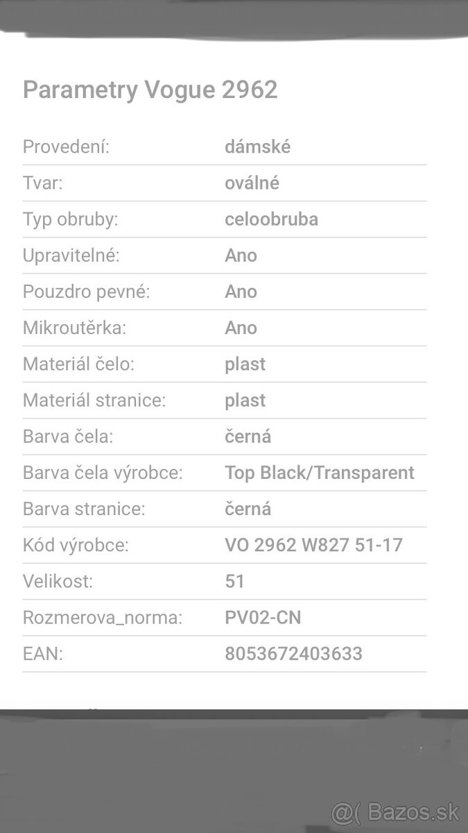 Predám nový rám na dioptrické okuliare - VOGUE model 2962 - 11