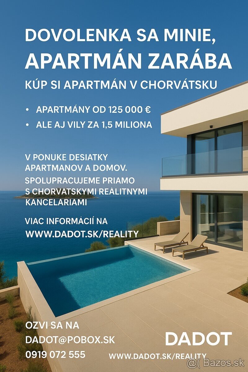 Apartmán v Chorvátsku pri Splite 100 metrov od mora. - 11