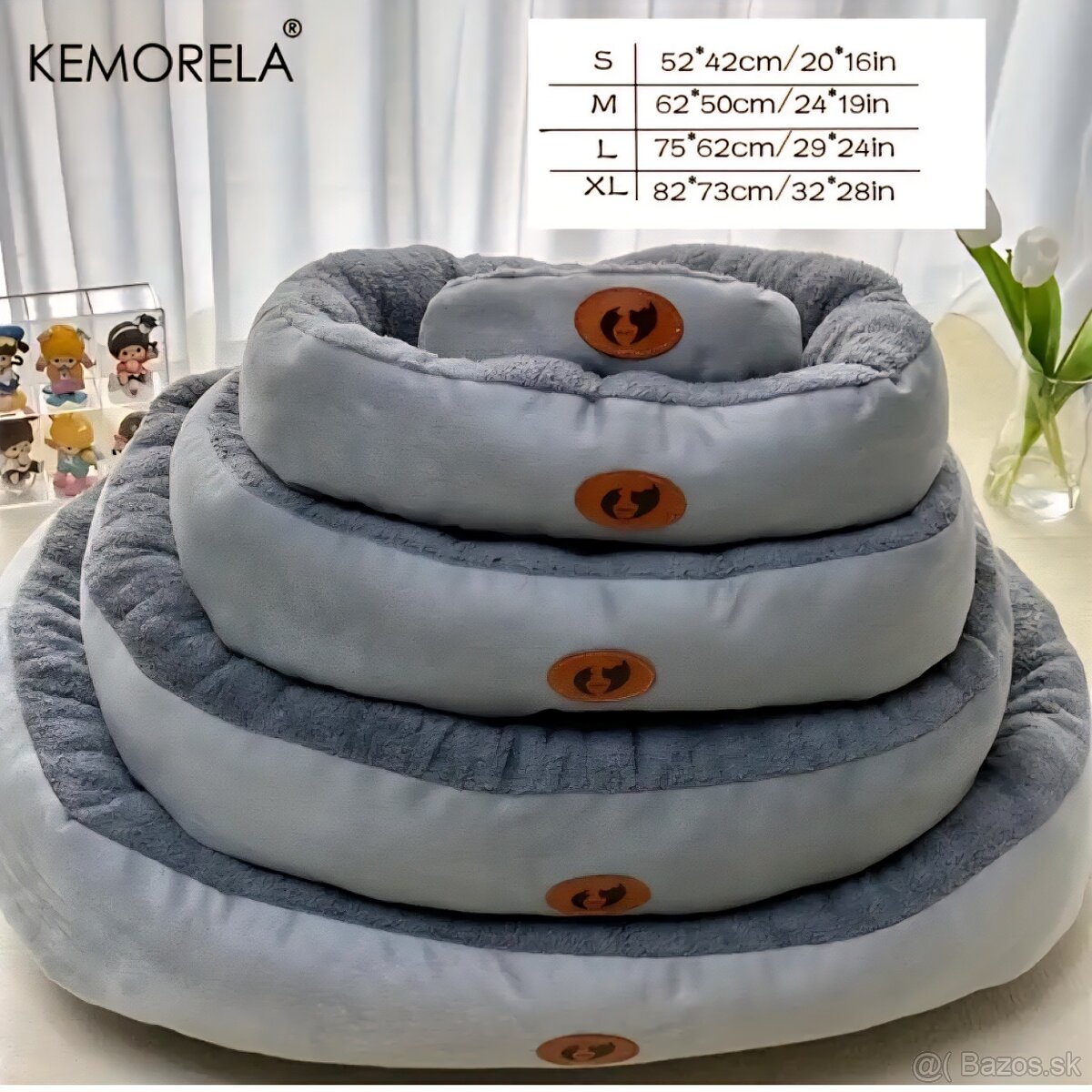 Ružový alebo šedý pelech rozmeru cca 70x60cm a 60x50cm - 11