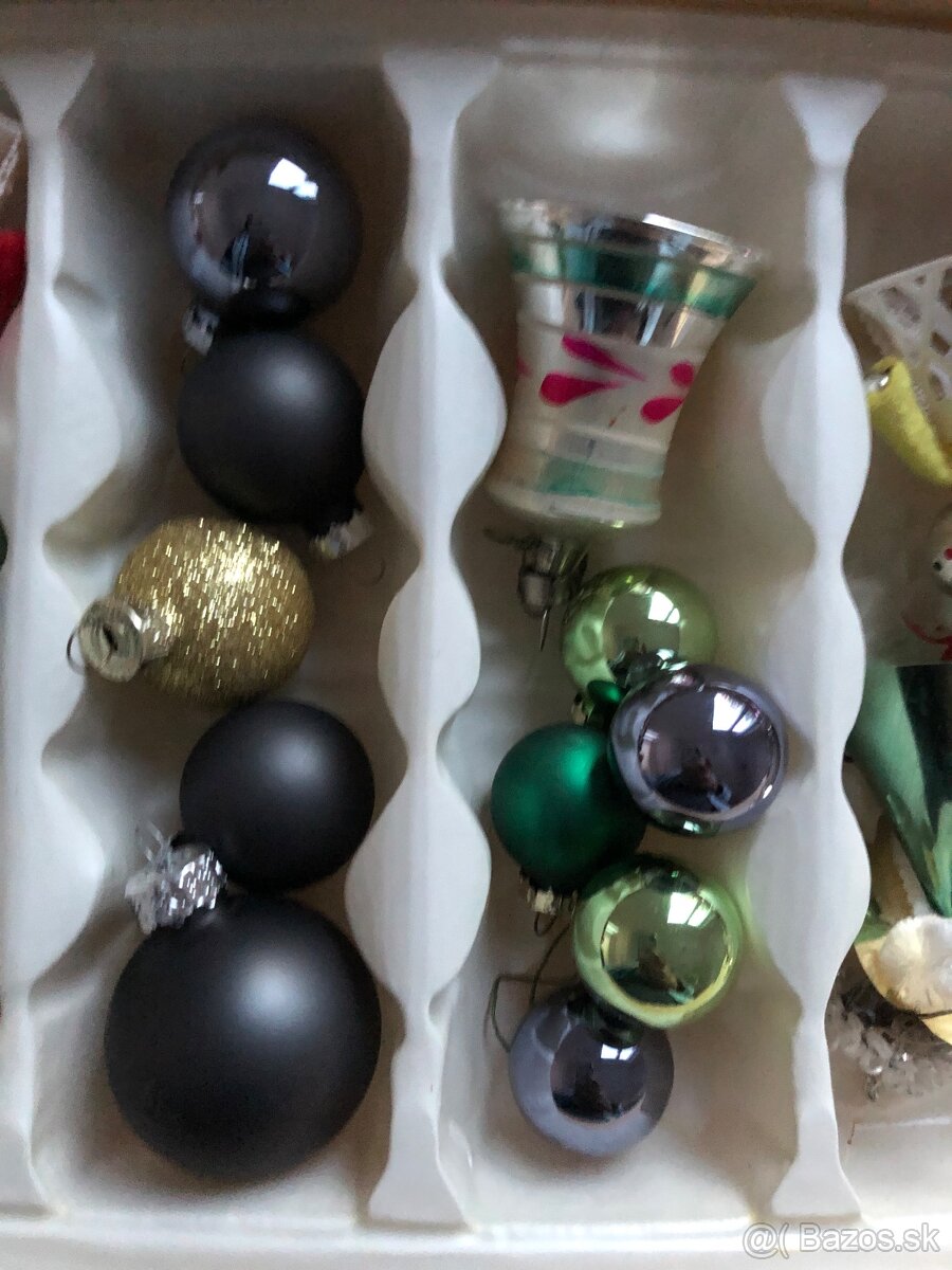 Retro vianočné ozdoby a špic na stromček - 11