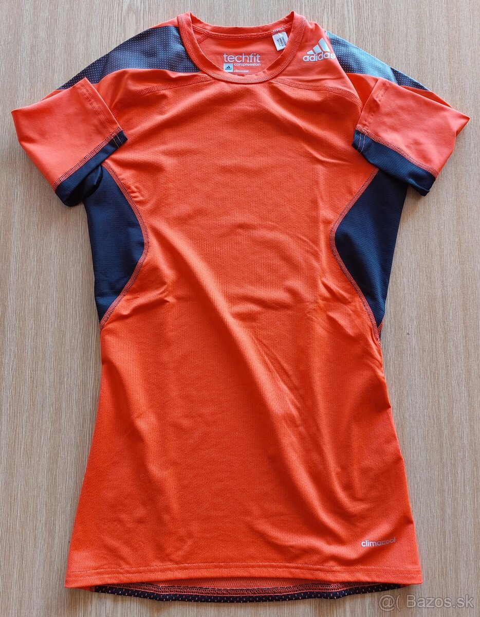 Nové kompresné tričká Adidas TECHFIT (M/L) – Modré/Oranžové - 11