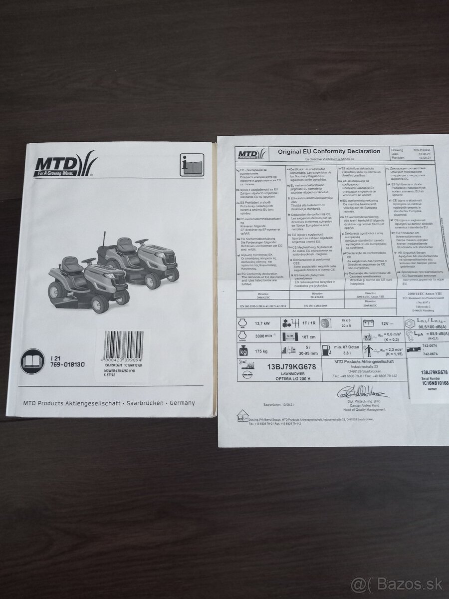 Traktorova kosacka MTD - 11