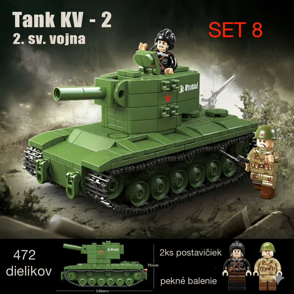 Stavebnice tankov + postavičky - typ lego - nové - 11