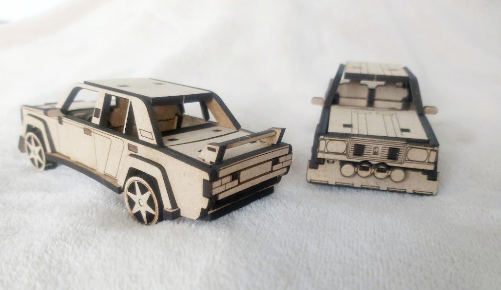 3D drevené puzzle autá - 11