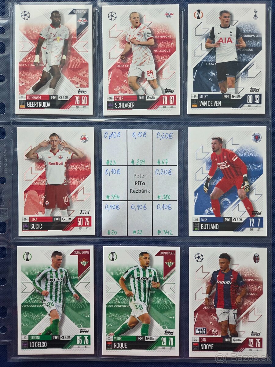 Fotbalove karticky TOPPS, Panini, cast 2/2 - 11