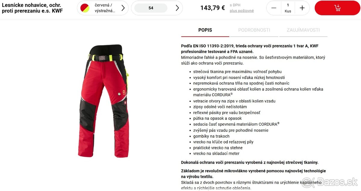 Oblečenie pre pilčíckov/do lesa - nohavice, bundy, obuv MIX - 11