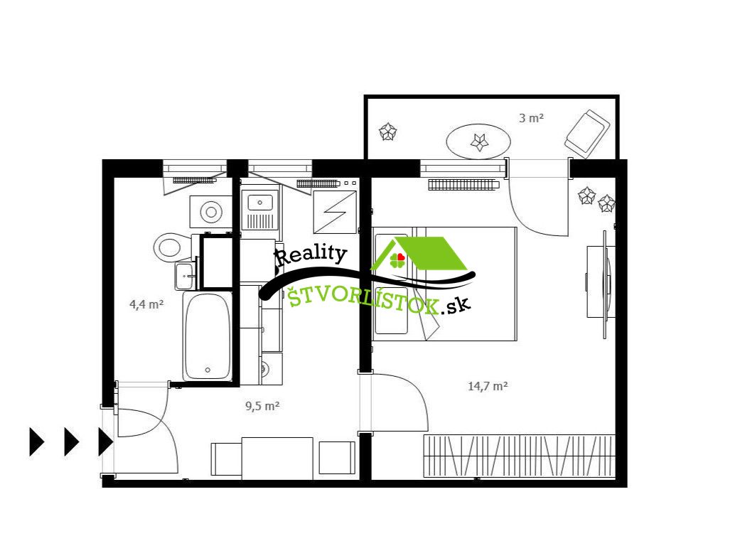 PRENÁJOM, 1-izbový byt Holíč s balkónom, okres Skalica - 11
