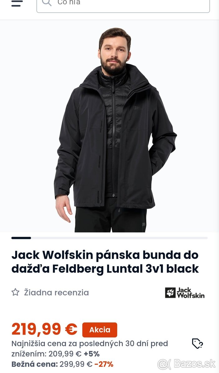 Predám pánsky kabát Jack wolfskin 3v1 - 11