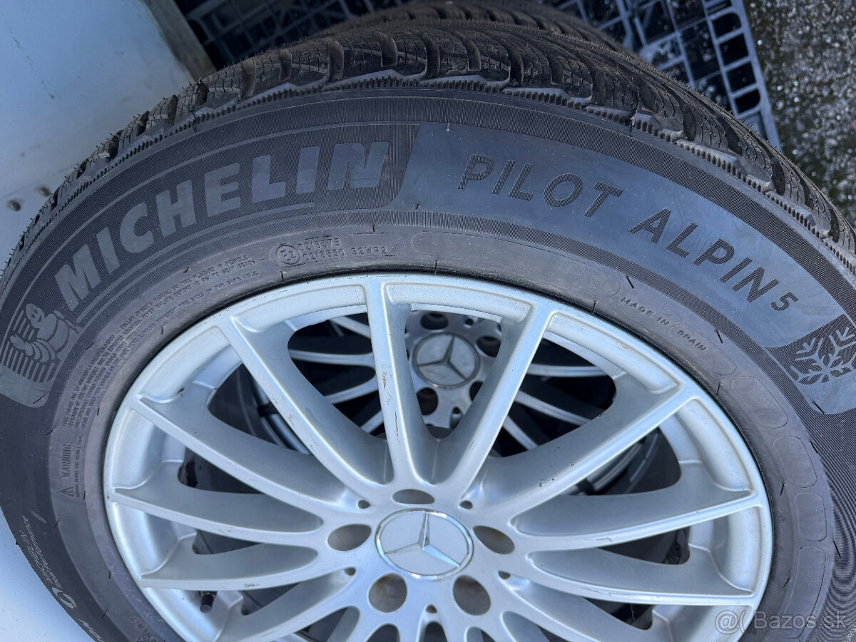 PREDÁM sadu 17" AL disky Mercedes-Benz +zimné pneu MICHELIN - 11