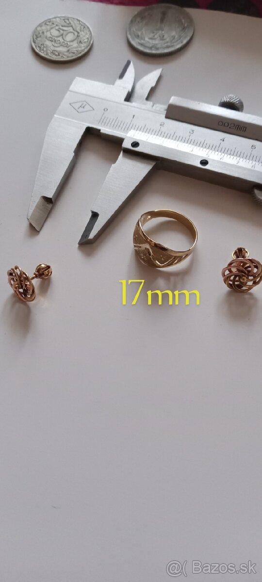 zlaté náušnice Prstene 16 17 19 20mm - 11