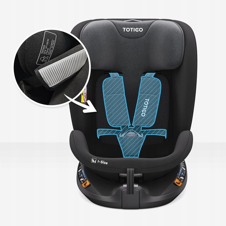 Nová autosedačka 40-150cm, OTOČNÁ s Isofixom - 11